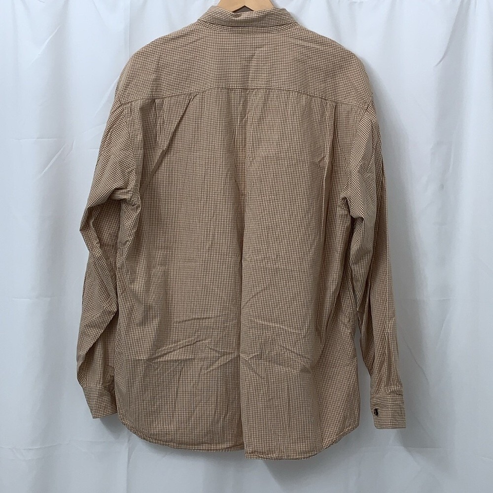 Columbia Mens XL Tan Gingham Long Sleeve Button Down Shirt AM7400 - Picture 6 of 8